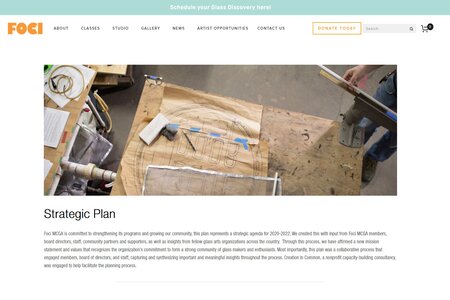 Graphic and web design for the Minnesota Center for Glass Arts